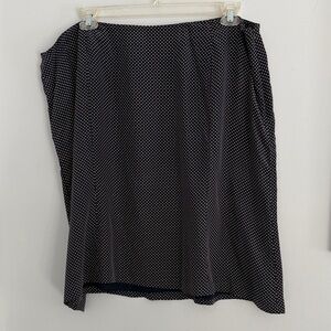 Talbots Navy Polka Dot A-Line Skirt